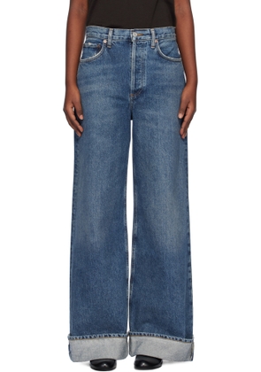 AGOLDE Blue Dame High Rise Wide Leg Jeans