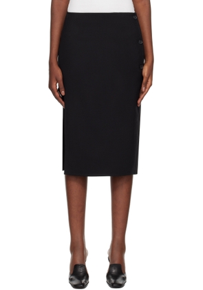 Courrèges Black Oblique Tailored Midi Skirt