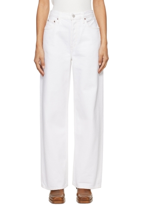 AGOLDE White Low Slung Baggy 30.5 Jeans