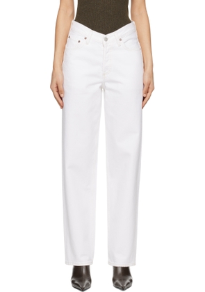 AGOLDE White V-Waist Baggy Jeans