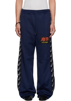 LU'U DAN Navy Stacked Track Sweatpants