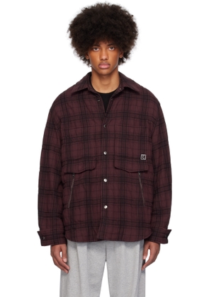 WOOYOUNGMI Burgundy Padded Check Shirt