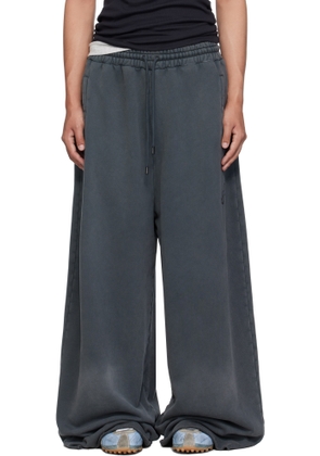 LU'U DAN Gray Raw-Cut Bontan Sweatpants