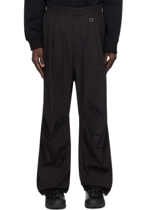 WOOYOUNGMI Black Wide Carpenter Trousers