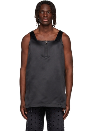 We11done Black Polyester Tank Top