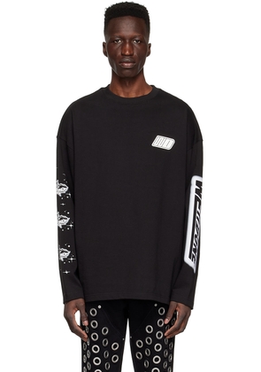 We11done Black Cotton Long Sleeve T-Shirt