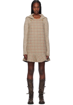 GANNI Beige Check Minidress