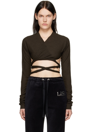 Ludovic de Saint Sernin Brown Cache Cœur Long Sleeve T-Shirt