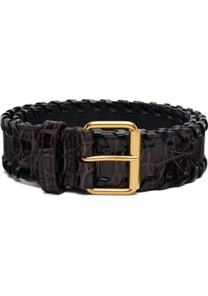 Dries Van Noten Brown Braided Leather Belt