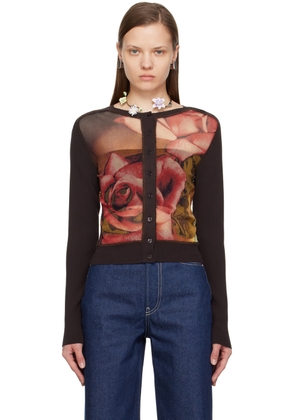 Jean Paul Gaultier Brown & Green Roses Cardigan