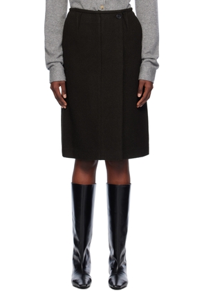 UMBER POSTPAST Brown Wool Felted Midi Skirt