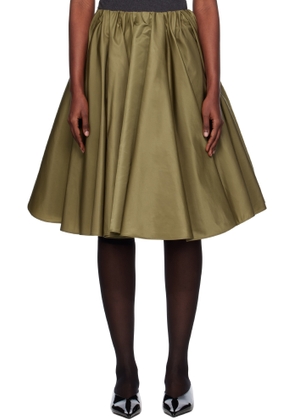 AO YES Khaki Circular Midi Skirt