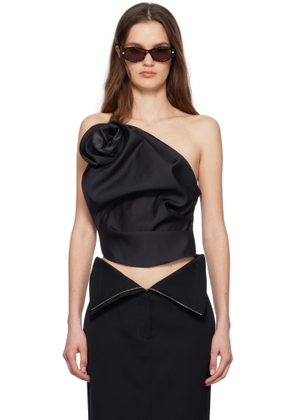Magda Butrym Black One Shoulder Draped Top