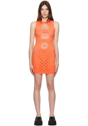 Maisie Wilen Orange Perforated Minidress