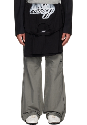 We11done Gray Layered Track Pants