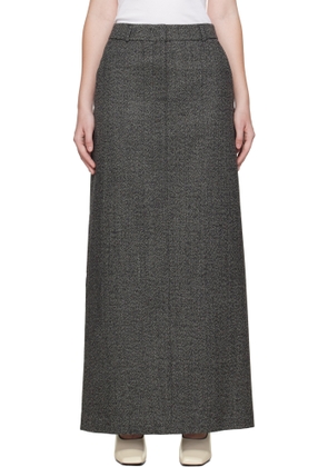 R2W Gray Arina Wool Maxi Skirt
