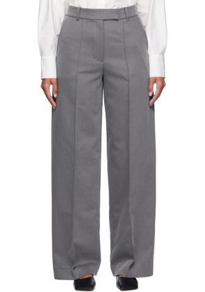 REMAIN Birger Christensen Gray Striped Twill Trousers