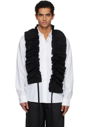 Ann Demeulemeester Black Cotton Olof Ruffled Collar