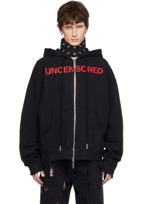 MATIÈRES FÉCALES Black 'Uncensored' Knit Hoodie