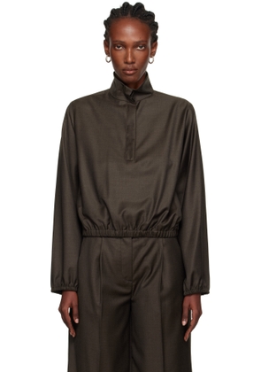 Loulou de Saison Brown Zyla Stand Collar Jacket