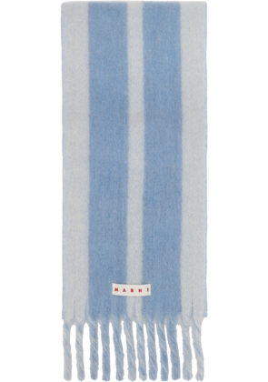 Marni Blue Striped Alpaca Scarf