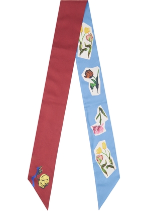 Marni Blue Artists' Capsule Silk Flower Collage Scarf