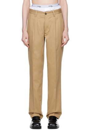 HommeGirls Beige Layered Trousers