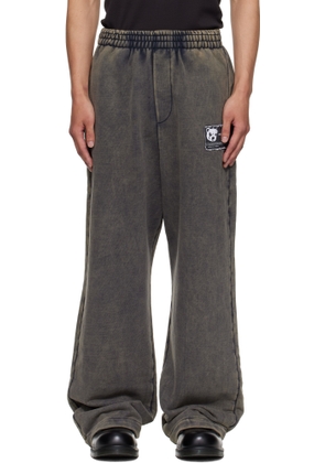 We11done Gray Teddy ID Jersey Sweatpants