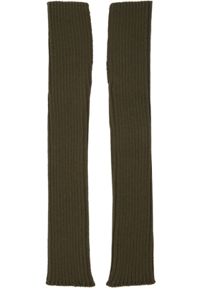 Y's Khaki Ribbed Arm Warmers