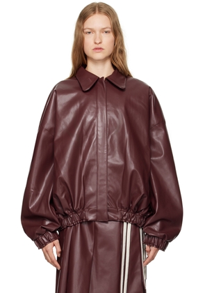 Renaissance Renaissance Burgundy Monik Faux-Leather Jacket