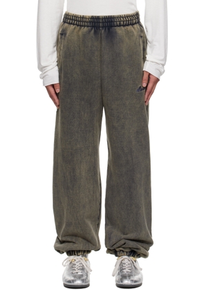 We11done Gray Teddy ID Jogger Sweatpants