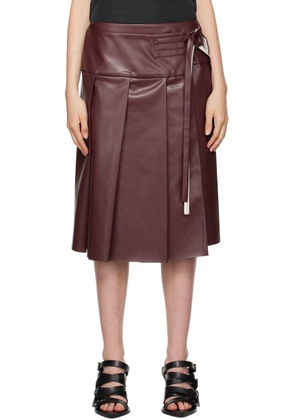 Renaissance Renaissance Burgundy Linda Faux-Leather Midi Skirt