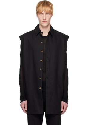 A DICIANNOVEVENTITRE Black Jane Sleeveless Denim Vest