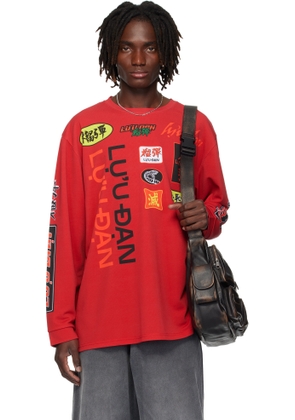 LU'U DAN Red Oversized Long Sleeve Jersey