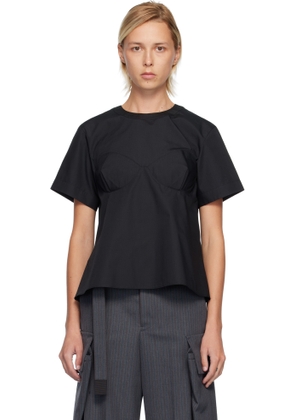 sacai Black Poplin T-shirt