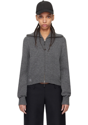 Fax Copy Express Gray Zip Sweater