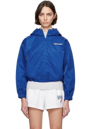 Sporty & Rich Navy Bold Health Nylon Windbreaker Jacket