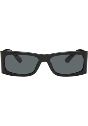 Prada Eyewear Black Catwalk Rectangle Side Triangle Sunglasses