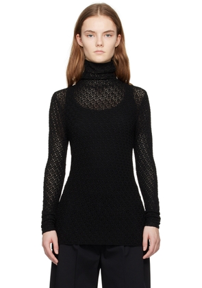 TOTEME Black Semi-Sheer Turtleneck