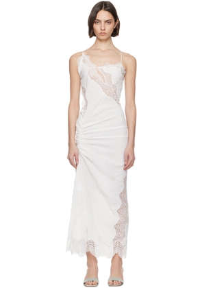 Christopher Esber White Crimped Lace Cami Midi Dress