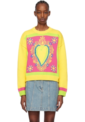 Moschino Yellow Intarsia Sweater