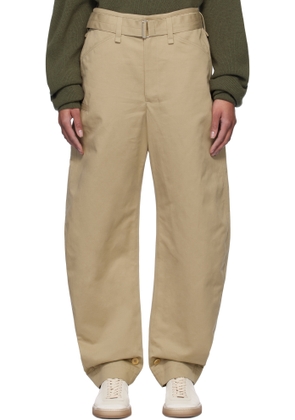 LEMAIRE Beige Belted Tapered Trousers
