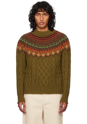 Moncler Grenoble Khaki Wool Sweater