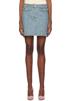 Moschino Blue Faded Denim Miniskirt