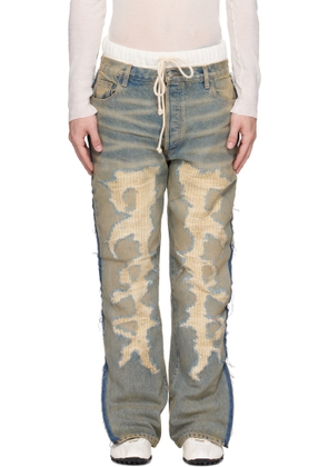 Rivington Roi Rebis White & Blue Fathers Garden Fara-C Jeans