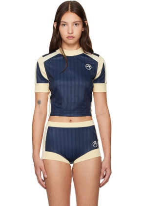 AMBUSH Blue Striped Jersey Rib T-shirt