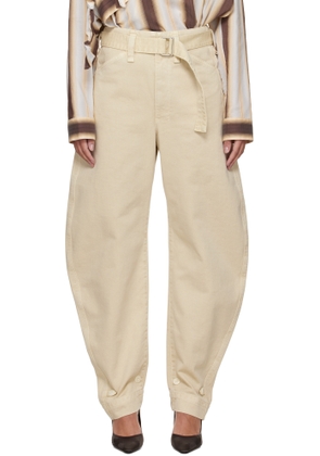 LEMAIRE Beige Belted Tapered Jeans