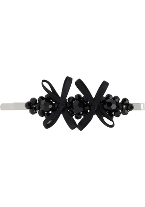 Simone Rocha Black Petite Bow Detail Flower Hair Clip