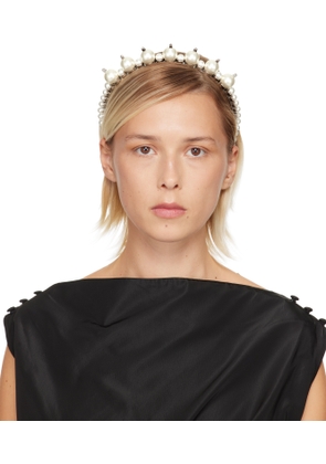 Simone Rocha Silver Pearl & Crystal Tiara Headband