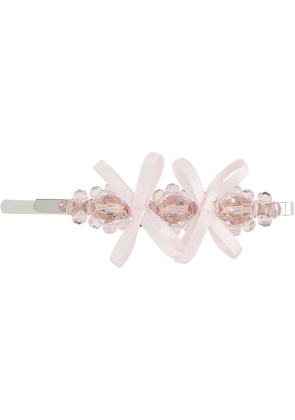 Simone Rocha Pink Petite Bow Detail Flower Hair Clip